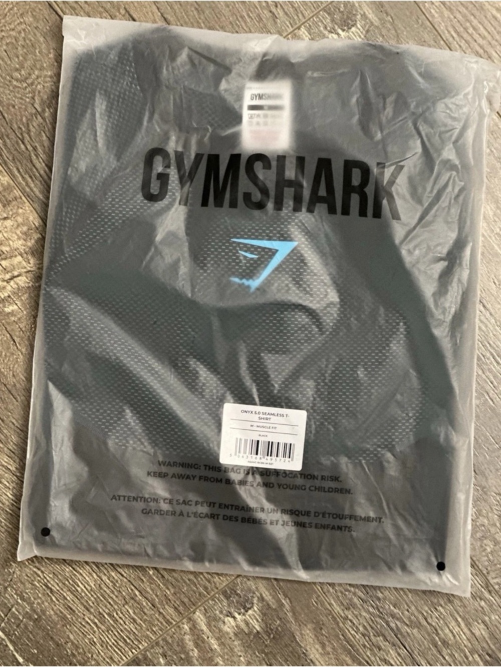 Gymshark Onyx 3.0 Seamless Short Sleeve Black/Brand Blue Size Large‼️New‼️